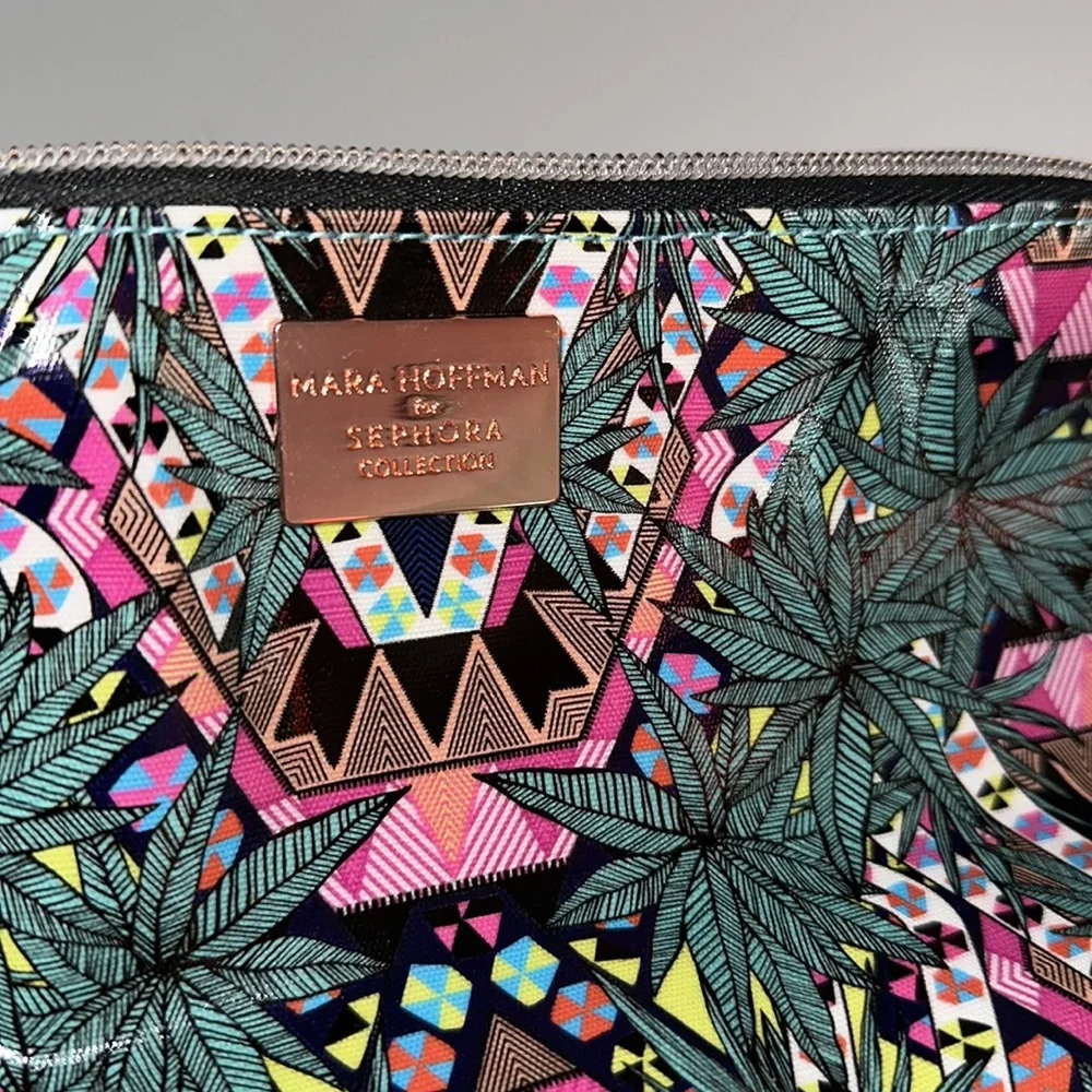 MARA HOFFMAN x Sephora *Kaleidescape* reversible green purple makeup bag pouch
